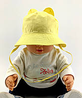 Панама детская 48, 50, 52, 54 размер хлопок для мальчика панамка головные уборы желтый (ПД243)