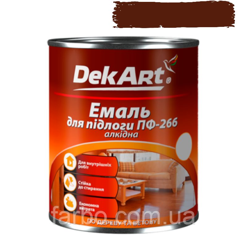Емаль алкідна для підлоги ПФ-266 DekArt червоно-коричнева 2.8 кг