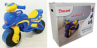 Дитячий мотоцикл-біговіл ТМ Долоні синьо-жовтий музычний