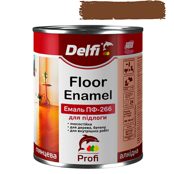 Емаль алкідна для підлоги ПФ-266 Delfi жовто-коричнева 2.8 кг