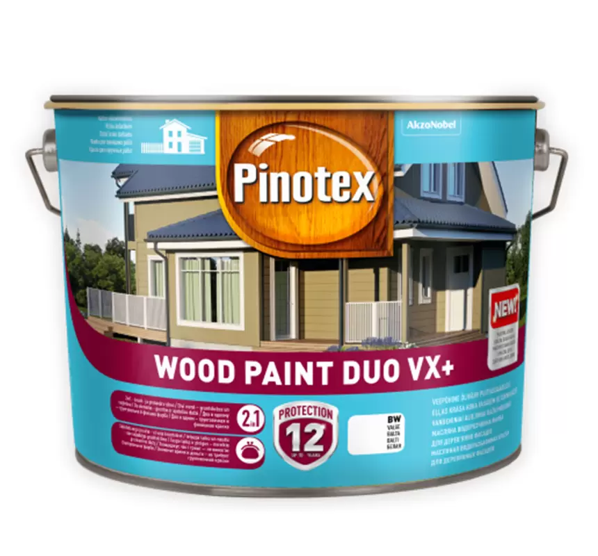 PINOTEX WOOD PAINT DUO VX+ 10л - олійна фарба на водяній основі для дерев'яних фасадів - фото 1 - id-p1815872565