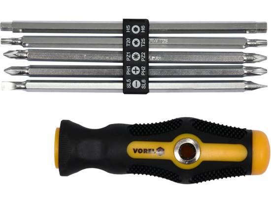 Набір викруток 2-сторонніх тримач 6 штук VOREL-64960