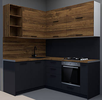 Кухонний гарнітур КПЗ-Кремінь, кухня на замовлення кутова "Кременчук" 1,6 х 2,02 м