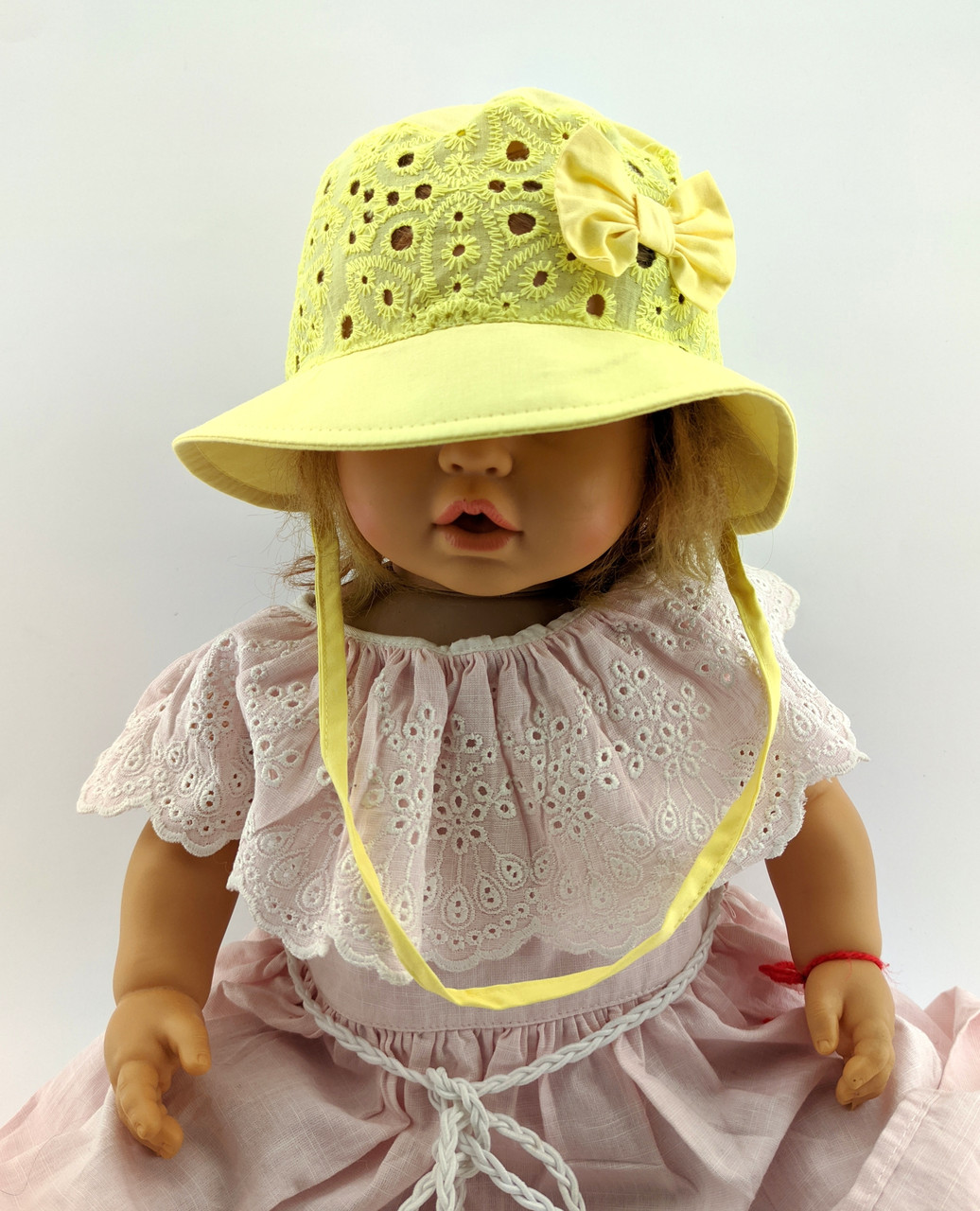 Панама детская 48, 50, 52, 54 размер хлопок для девочки панамка головные уборы желтый (ПД249) 52 размер - фото 1 - id-p1815891740