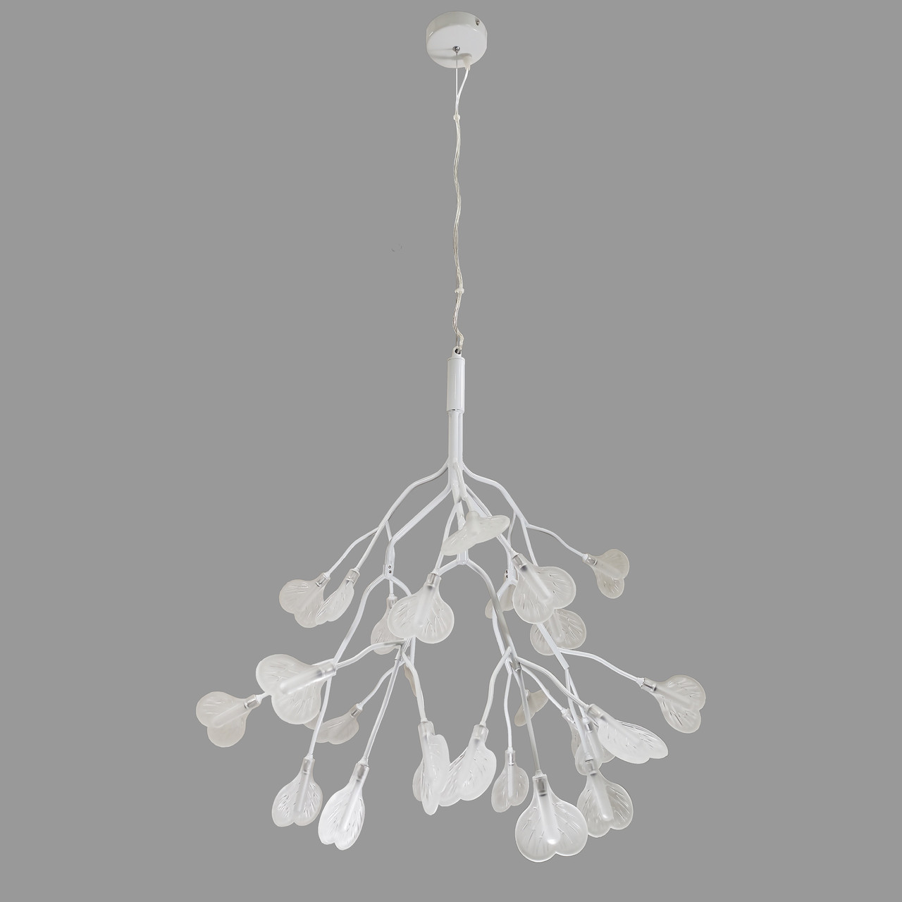 Белая Современная Люстра с Лепестками Сердечками на 27 Ламп Hearts (918 ...