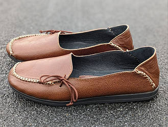 STTOPA Розміри 36-41. Мокасини великих розмірів шкіряні. 180-3641 Коричневі Руді