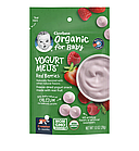 Gerber, Organic, Yogurt Melts, для малюків від 8 місяців, з червоними ягодами, 28 г