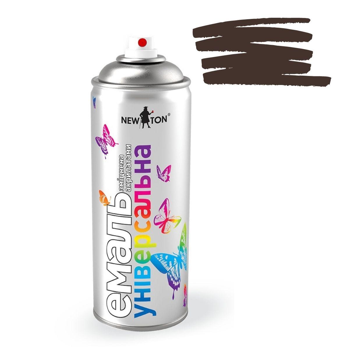 Емаль 8017 Темно-коричнева Матова універсальна аерозоль 400мл NewTon