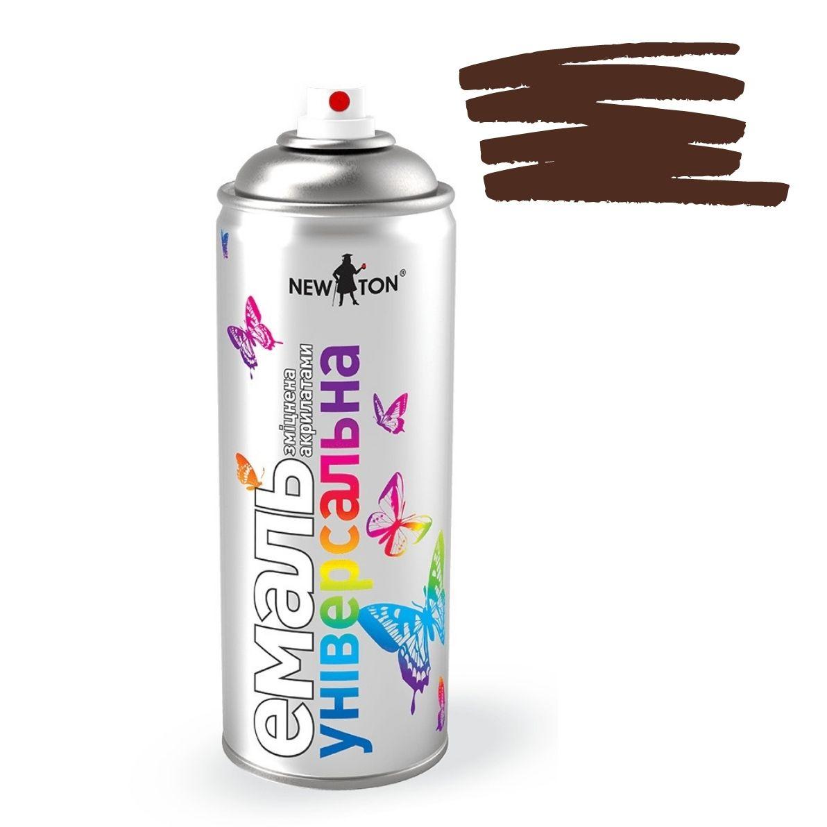 Емаль 8017 Темно-коричнева універсальна аерозоль 400мл NewTon