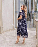 Жіноча літня шифонова сукня розміри 50,52,54,56, фото 3