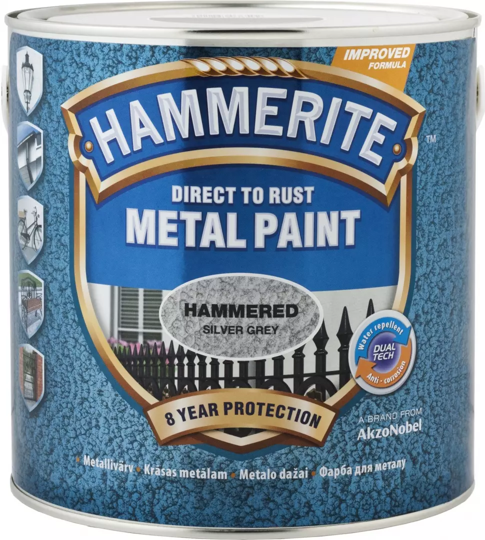 Hammerite 5л - Однокомпонентна молотковая швидковисихаюча антикорозійна, декоративна фарба по металу