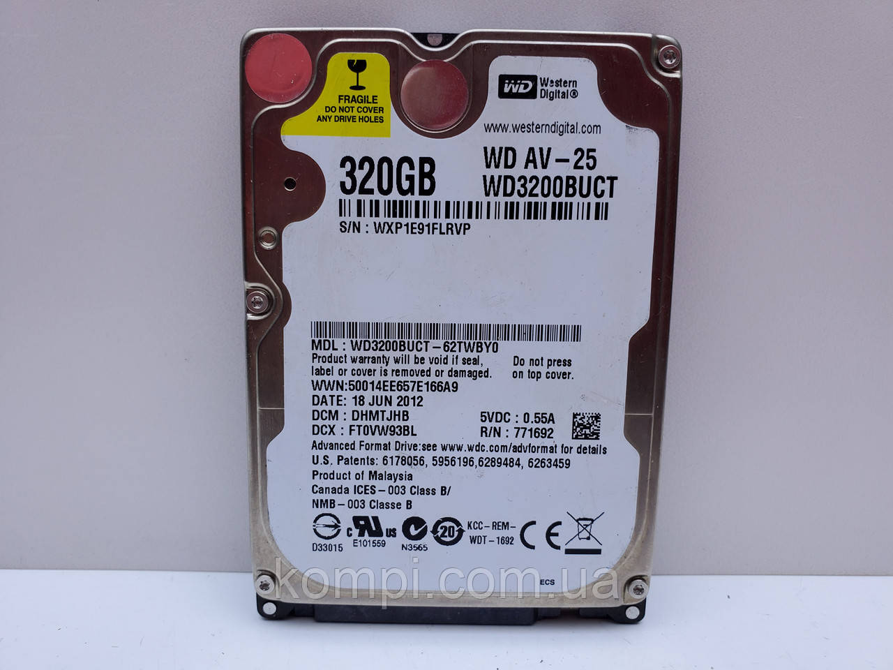 Жорсткий диск Western Digital 320GB 5400rpm 8MB 2.5" SATAII ноут/нетбук