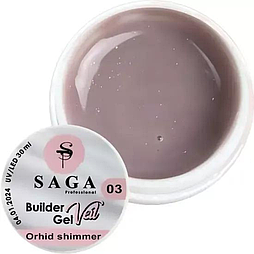 Гель для нарощування SAGA Builder Gel Veil, Orchid Shimmer №3