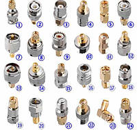 Набор переходников адаптеров 24 SMA-N-UHF-BNC