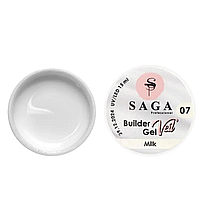 Гель для наращивания SAGA Builder Gel Veil, Milk №7 (молочно-белый)