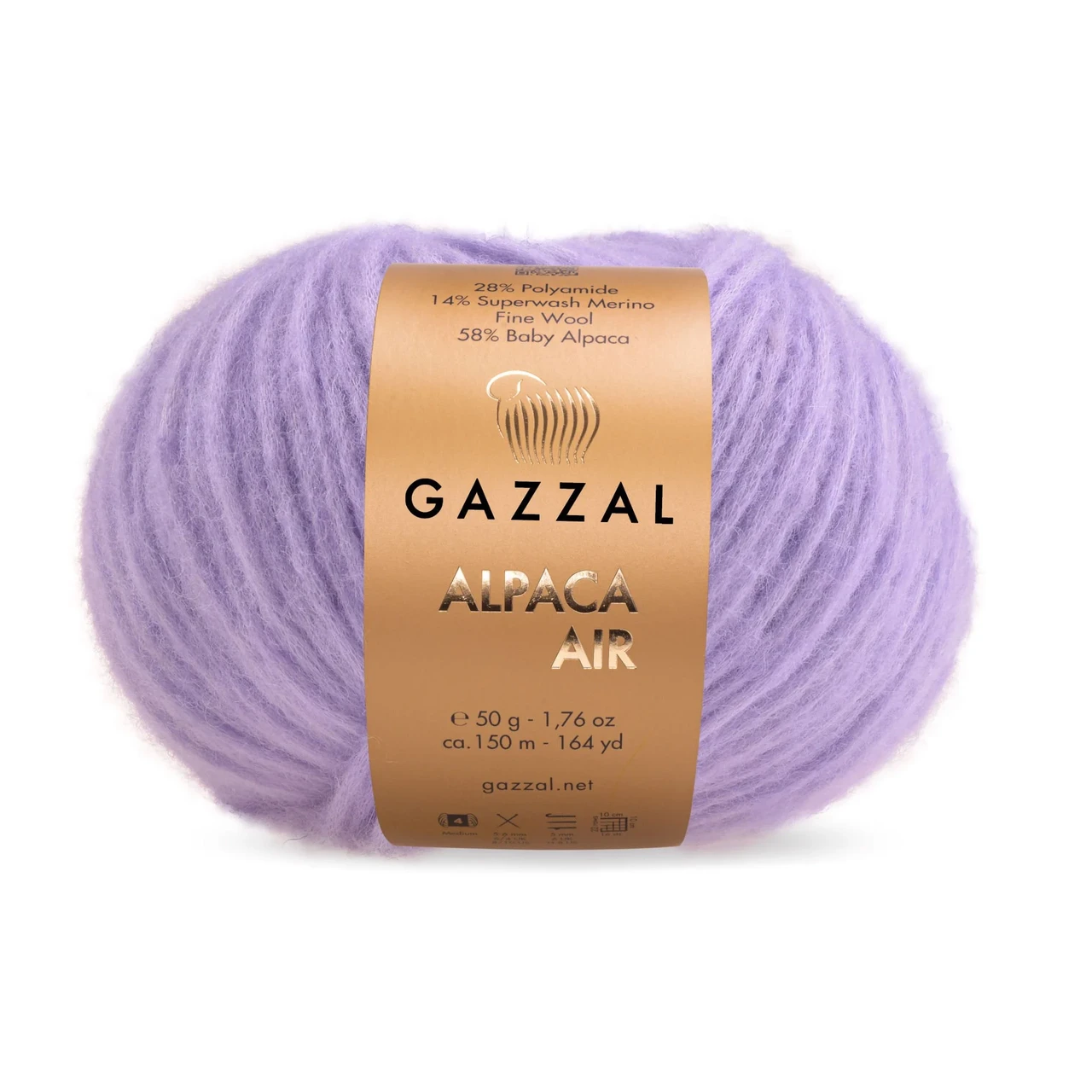 Gazzal ALPACA AIR (Газзал Альпака Ейр) № 90 бузок (Напіввовняна пряжа, нитки для в'язання), фото 1
