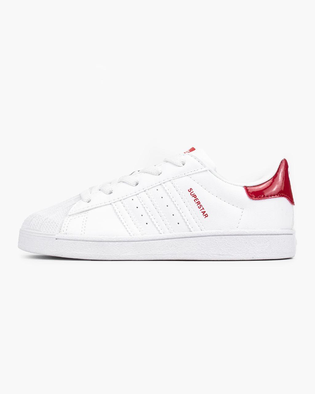 Дитячі Кросівки Adidas Superstar White Red / Адідас Суперстар Білі з Червоним