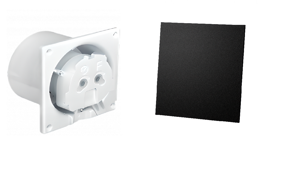 Вентилятор витяжний AirRoxy dRim 125 S BB BLACK Mat Plexi на кулькових підшипниках з пластиковою панеллю