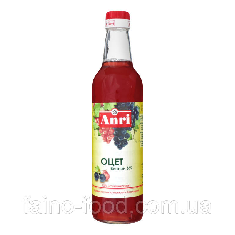 Оцет Винний 6% "ANRI", с/бут, 500 мл, фото 1