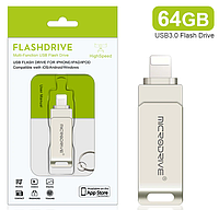 Флешка для айфона та комп'ютера на 64 GB USB-накопичувач USB 3.0 для Iphone флешка для Ipad