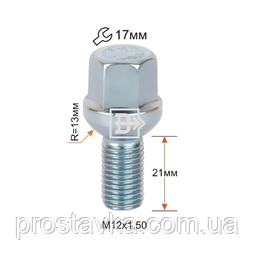 Болт S17A21 Z M12X1,50X21 Цинк Сфера з виступом ключ 17 мм, фото 1