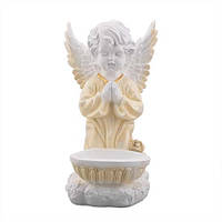 Скульптура на памятник Ангел с чашей цветной (полистоун) AN0028-11(P)