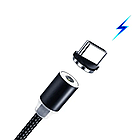Магнітний кабель 3в1 (Type-C, Micro-USB, Lightning) для заряджання телефону, M3, Чорний / Магнітний шнур заряджання, фото 6