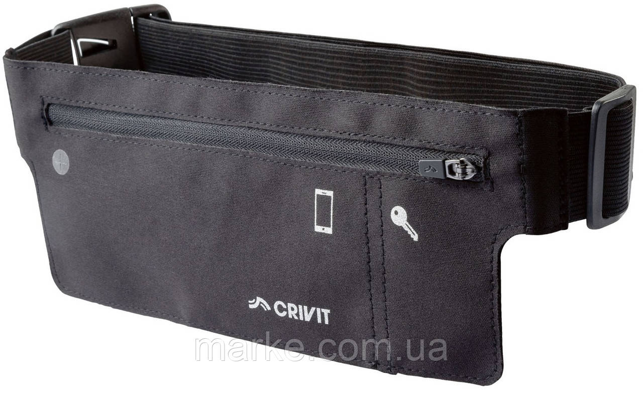 Поясна сумка для бігу, фітнесу Crivit чорна