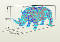 PaperKhan Конструктор из картона носорог большой оригами papercraft 3D фигура развивающий набор антистресс