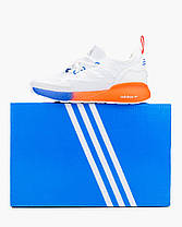 Дитячі Кросівки Adidas ZX 2K Boost White Orange Blue / Адідас ЗХ 2К Буст Білі з Помаранчевим та Синім, фото 3