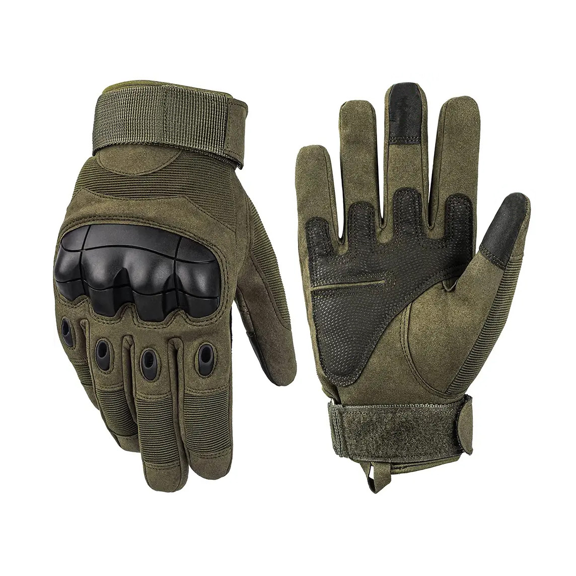 Тактичні рукавички військові з пальцями штурмові Gloves FF 21 у кольорі олива