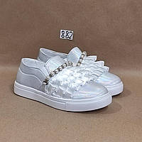 Белые туфли туфельки детские кеды на девочку в школу обувь для школы школьная обувь белая 30 - 19 см