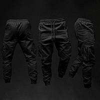 Мужские брюки карго весенние осенние демисезонные штаны черные топ качество