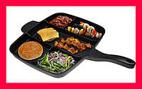 Сковорода гриль с антипригарным покрытием Magic Pan на 5 секций, GS, Хорошее качество, сковорода гриль,