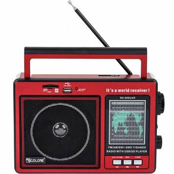 Радіоприймач Golon RX-006 AM/SW/FM від мережі та батарейок MP3/WMA USB/microSD, Gp, Гарної якості, AM, SW, Акумуляторний