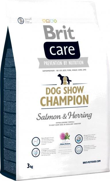 Сухий корм для виставкових собак всіх порід з лососем і оселедцем Brit Care Dog Show Champion 3 кг, фото 1