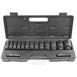 Набір головок ударних глибоких 1/2", 6гр., 15пр.в металевому кейсі Rock FORCE RF-4166D-5MPB, фото 2