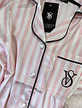 Костюм жіночий для дому Сатинова домашня піжама сорочка і штани піжама жіноча Victoria's Secret Fellix, фото 3