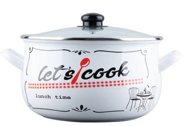 Каструля емальована Gusto GT-T-116-LCW 2.1л "Lets Cook", фото 1