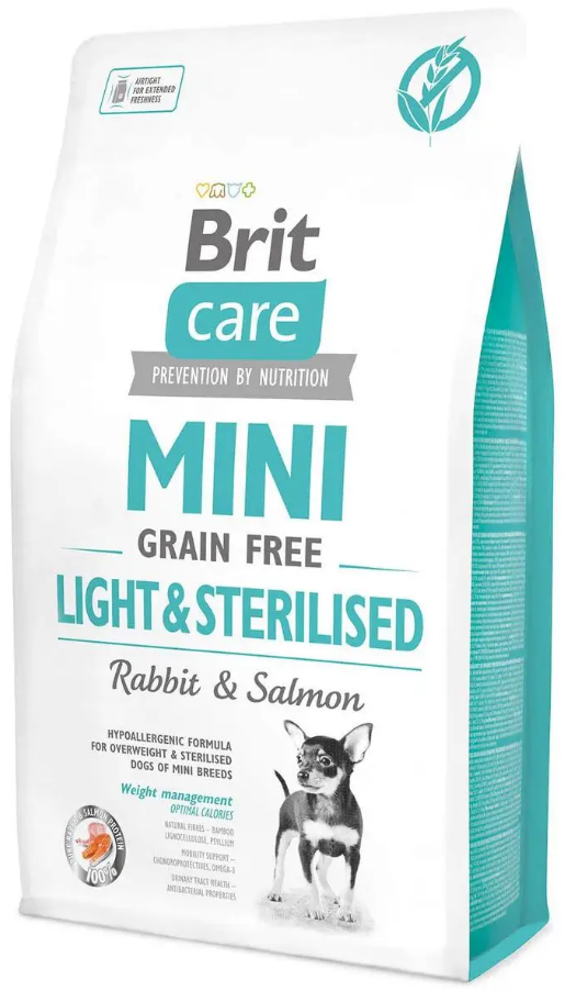 Сухий корм для собак малих порід з зайвою вагою або стерилізованих Brit Care GF Mini Light & Sterilised 2 кг