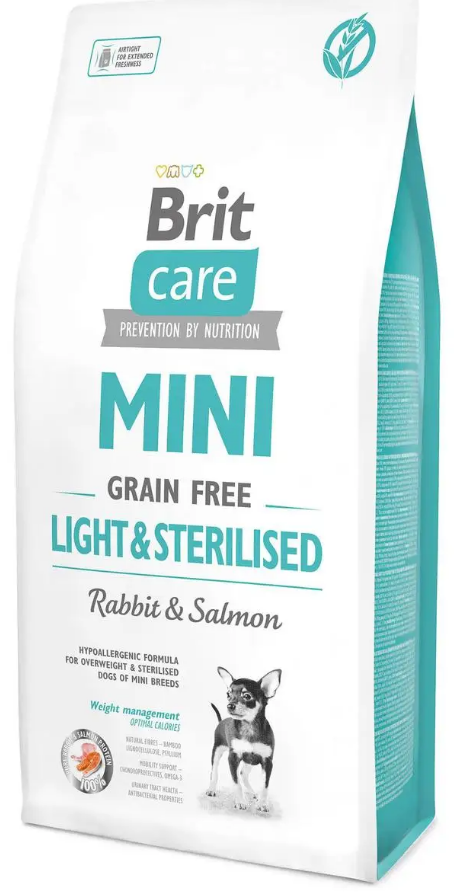 Сухий корм для собак малих порід з зайвою вагою або стерилізованих Brit Care GF Mini Light & Sterilised 7 кг