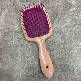 Розчіска пластикова для волосся Stenson 8021 персиково-рожева