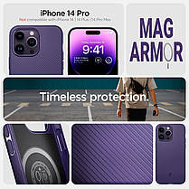 Чохол Spigen для iPhone 14 Pro - Mag Armor (сумісний з MagSafe), Deep Purple (ACS05588), фото 4