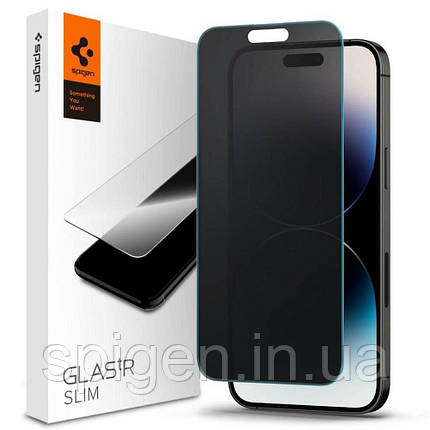 Захисне скло Spigen для iPhone 14 Pro Max - (Антишпигун) GLAS.tR Slim ™ Privacy (AGL05211), фото 1