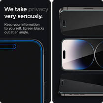 Захисне скло Spigen для iPhone 14 Pro - (Антишпигун) GLAS.tR Slim ™ Privacy (AGL05223), фото 6