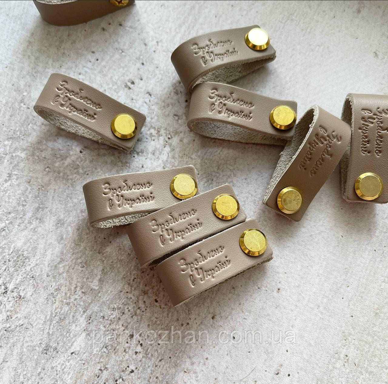 Шкіряні бірки на гвинті, "Зроблено в Україні", фото 1