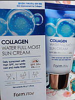 Колагеновий сонцезахисний крем farmstay collagen water full moist sun cream 50 мл