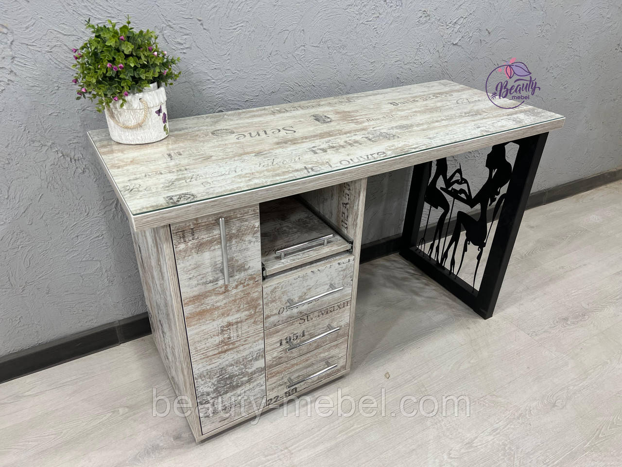 Стіл для манікюру в стилі Лофт (Loft) на металевих ніжках, фото 1