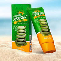 Сонцезахисний крем з алое farmstay aloe vera perfect sun cream spf farm stay