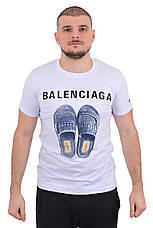 Футболка чоловіча Balenciaga 23-Y-7504 біла, фото 3